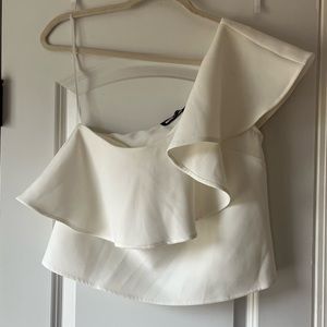 SugarLips White Ruffle Sleeve Blouse